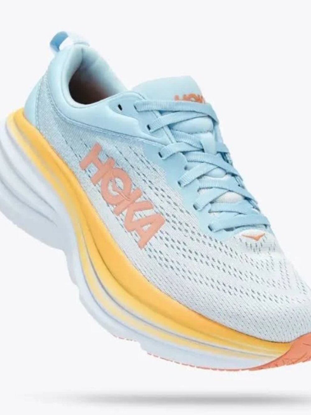 Hoka One One Bondi 8 Blue With Yellow Accents-Size Women’s 10.5B - Picture 4 of 7